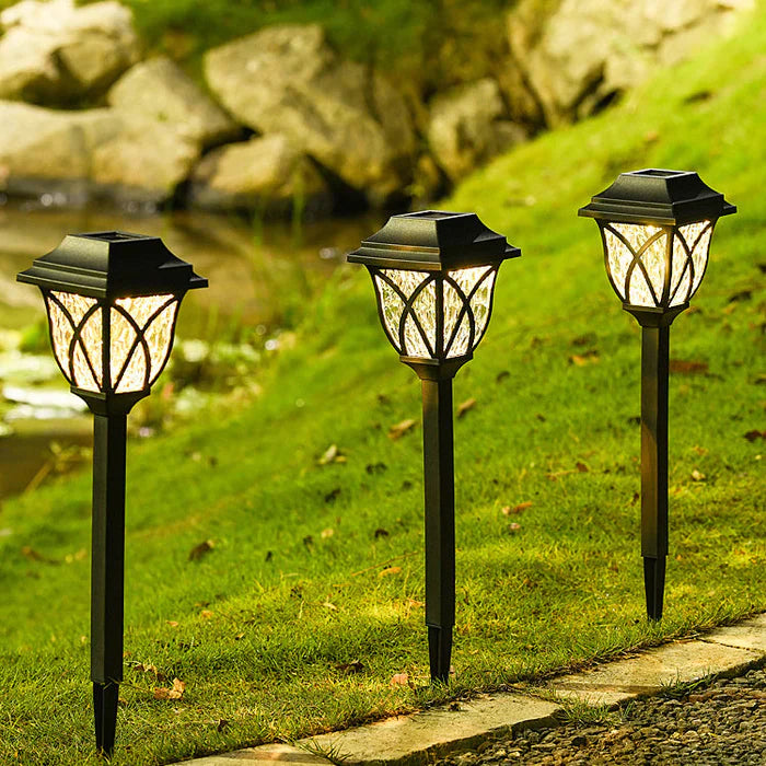 Solar Garden Lighting with Natural Charm - Elegant Lamps for Outdoors