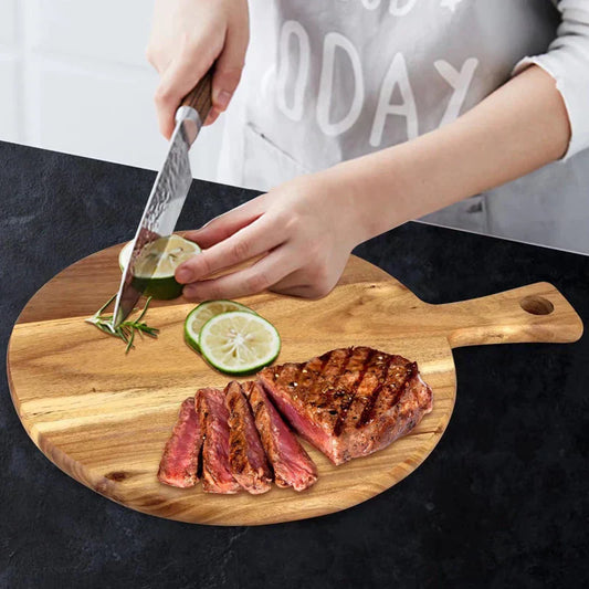 Acacia Wood Pizza Peel and Serving Board with Handle
