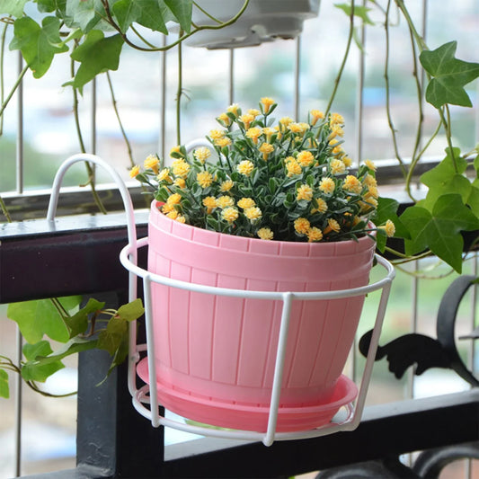 Practical Planter Holder with Sturdy Metal Frame for Balconies and Patios