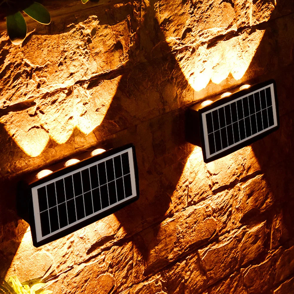 Solar Led Outdoor Wall Light With Up & Down Effect - Modern Wall Lighting For Garden And Patio