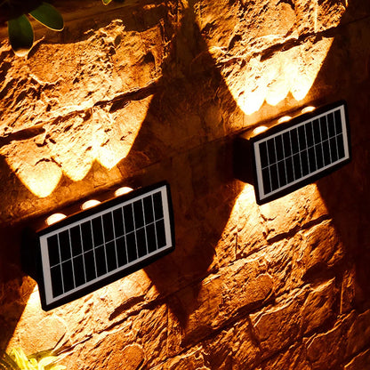 Solar Led Outdoor Wall Light With Up & Down Effect - Modern Wall Lighting For Garden And Patio