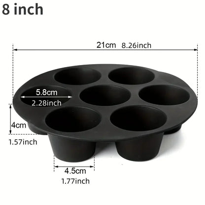 Silicone Muffin Tin for Hot Air Fryer - Non - Stick & Flexible for Muffins , Cupcakes & Snacks