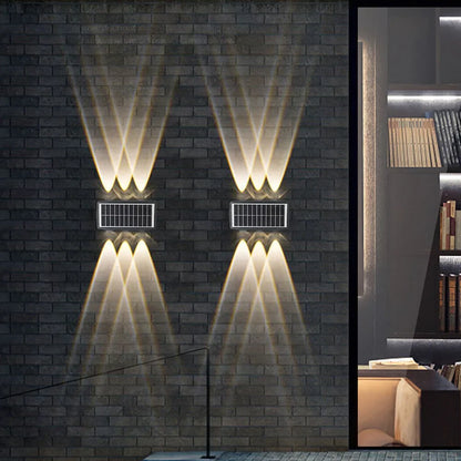 Solar Led Outdoor Wall Light With Up & Down Effect - Modern Wall Lighting For Garden And Patio