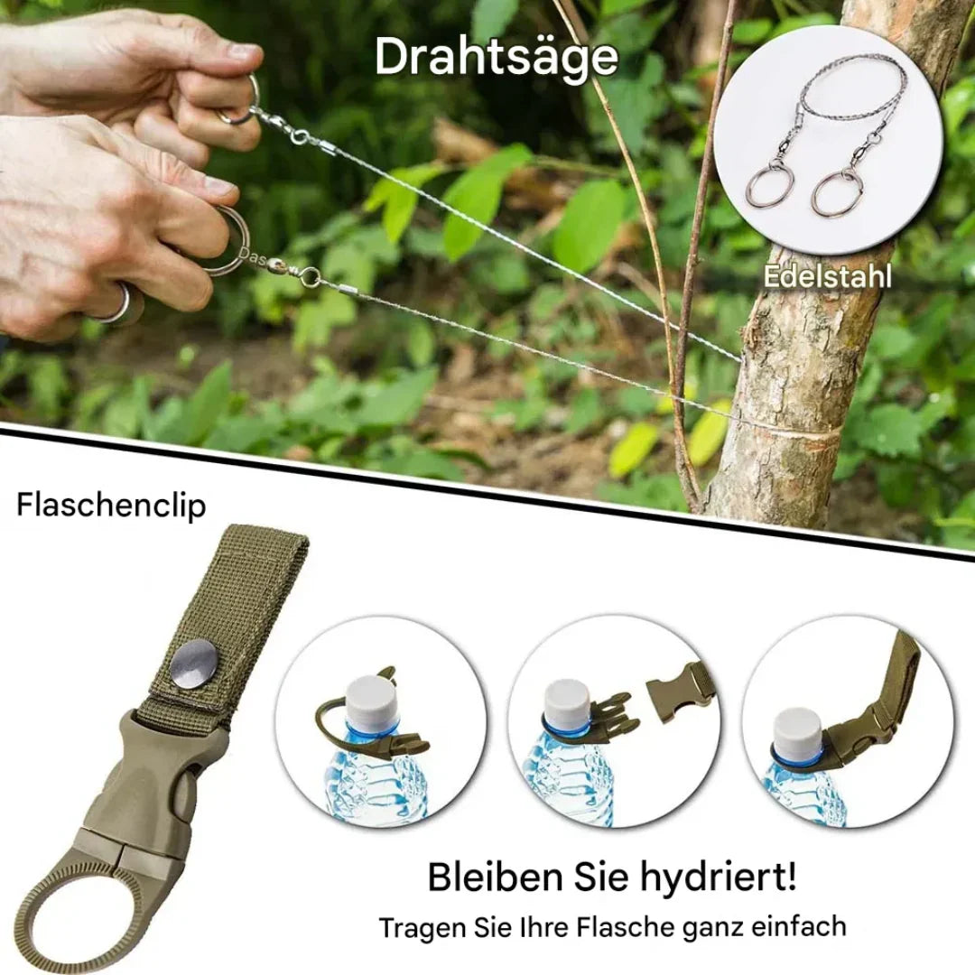 38 - In-1 First Aid and Survival Kit with Torch and Compass