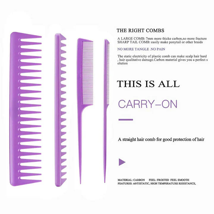 4-Piece Detangling Hairbrush Set