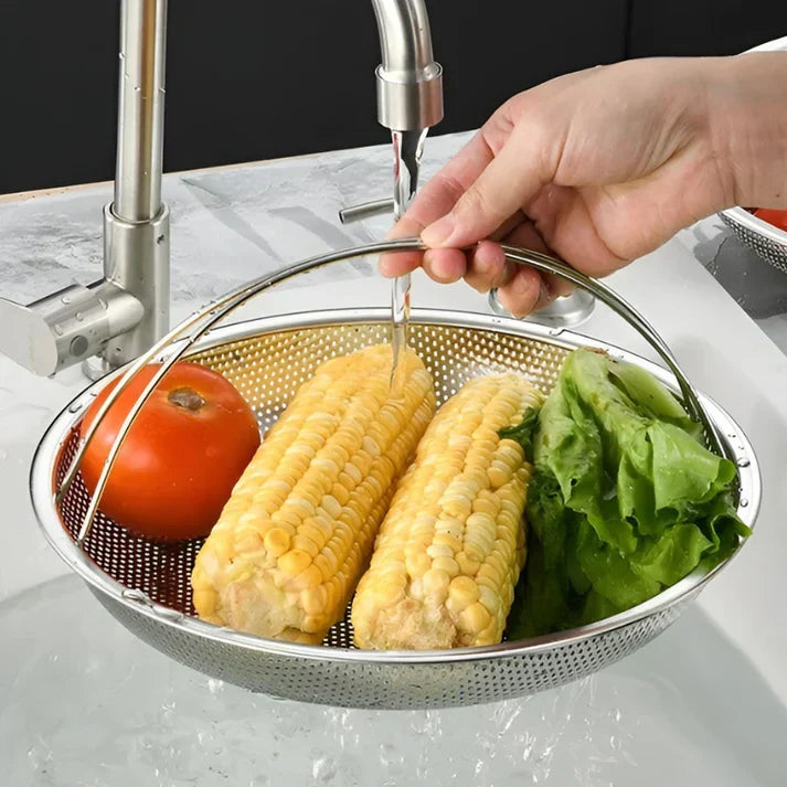 Stainless Steel Steamer Basket - Foldable Colander & Drainer for the Kitchen