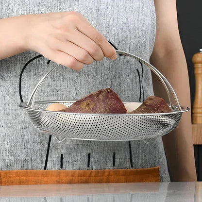 Stainless Steel Steamer Basket - Foldable Colander & Drainer for the Kitchen