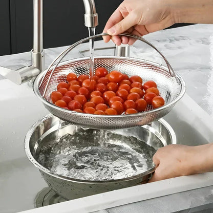 Stainless Steel Steamer Basket - Foldable Colander & Drainer for the Kitchen