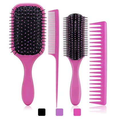 4-Piece Detangling Hairbrush Set