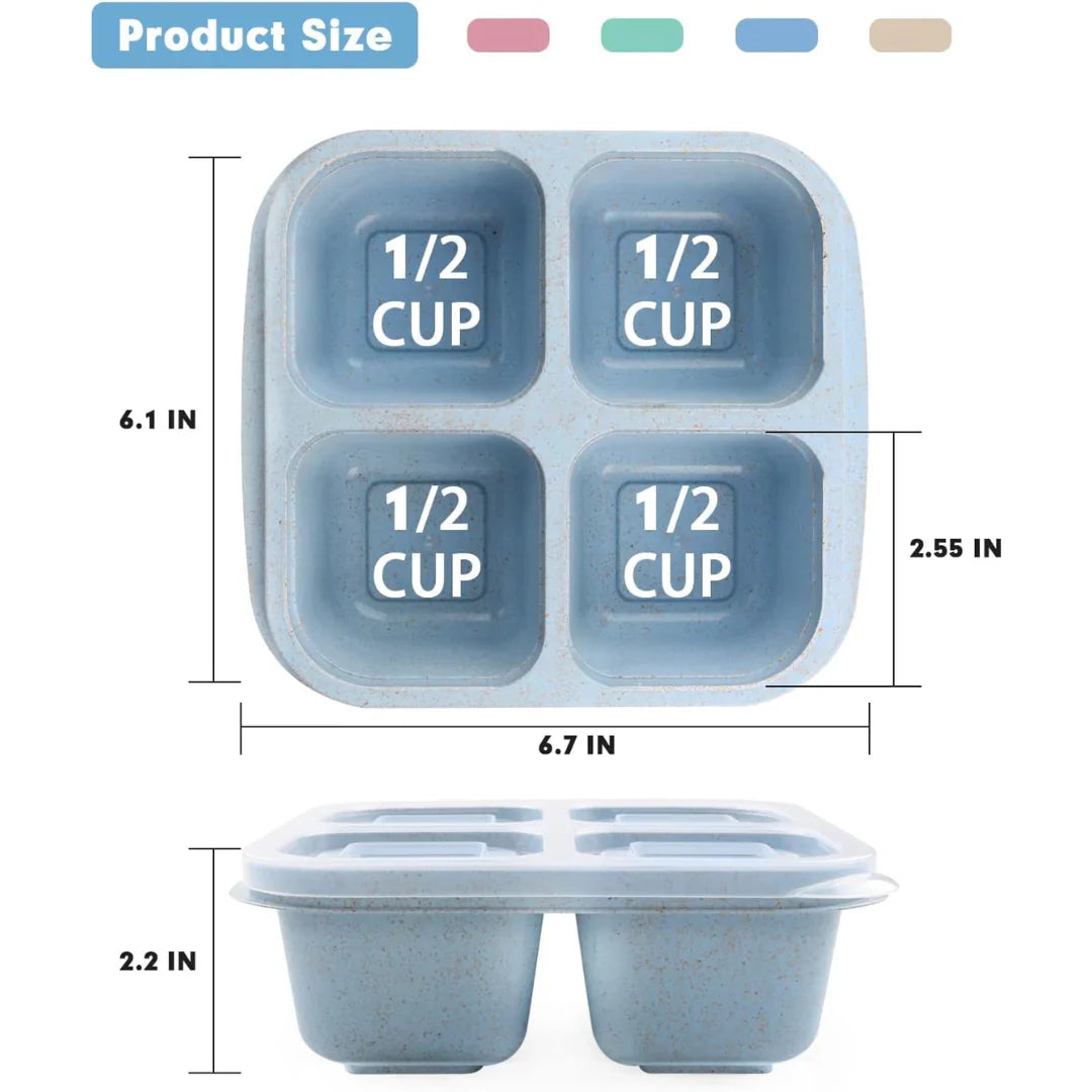 Bento - Style 4 - Compartment Meal Prep Boxes in a 4 - Pack - Sustainable and Practical