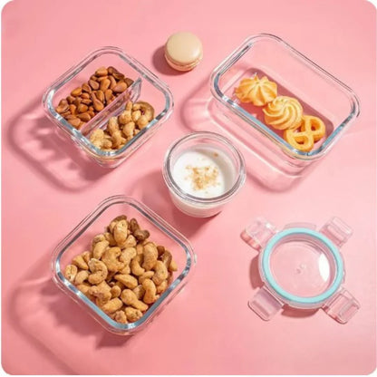 Glass Food Storage Jar Set - Airtight Storage Containers With Lid For Kitchen And Meal Prep