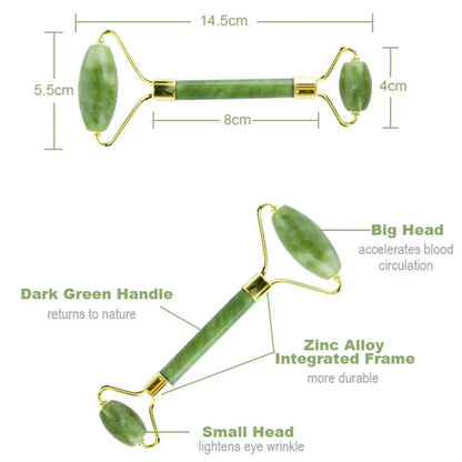 Instant Glow Gua Sha & Jade Roller Set | For Radiant Skin and Natural Relaxation