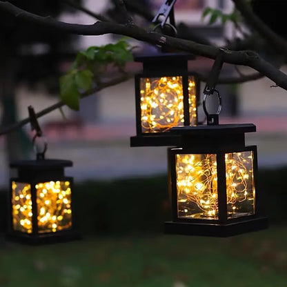 Solar Led Lantern With Light Wire And Hanging Clip - Waterproof Garden Lighting For Patio And Balcony!