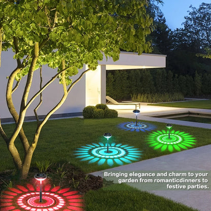 Solar Garden Lamp With Colour Change - Led Garden Lighting For Outdoor Use With Flower Pattern