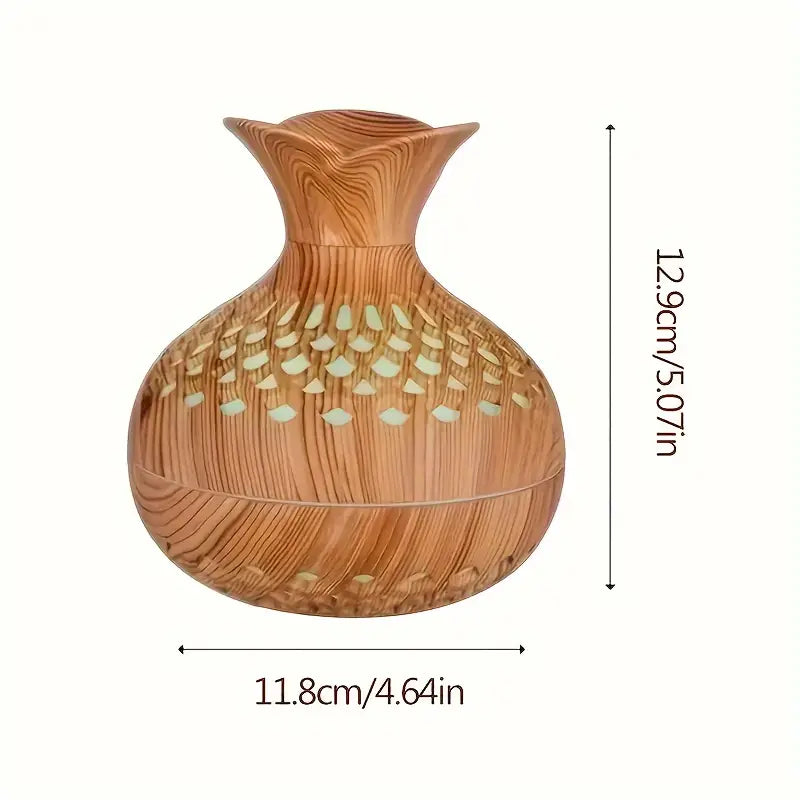 Aromatherapy Humidifier with Led Diffuser in Wood Look & Night Light