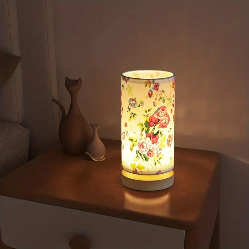 Linnen Look Night Lamp with Modern Design - for a Cosy Ambience
