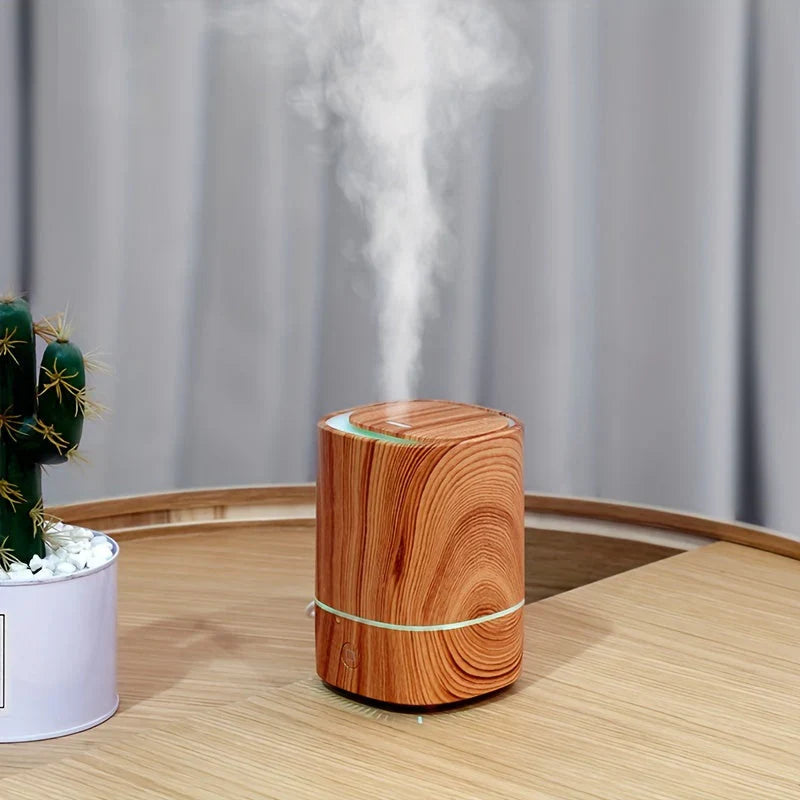 Ultrasonic Humidifier with Wooden Look - Quiet Aroma Diffuser with Led & Automatic Switch - Off