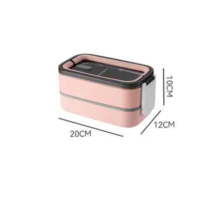 2 - Layer Stainless Steel Bento Lunch Box with Lid