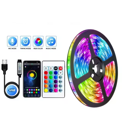 RGB LED Strip With USB Connection - Color Changing Light For Ambience And TV Backlighting