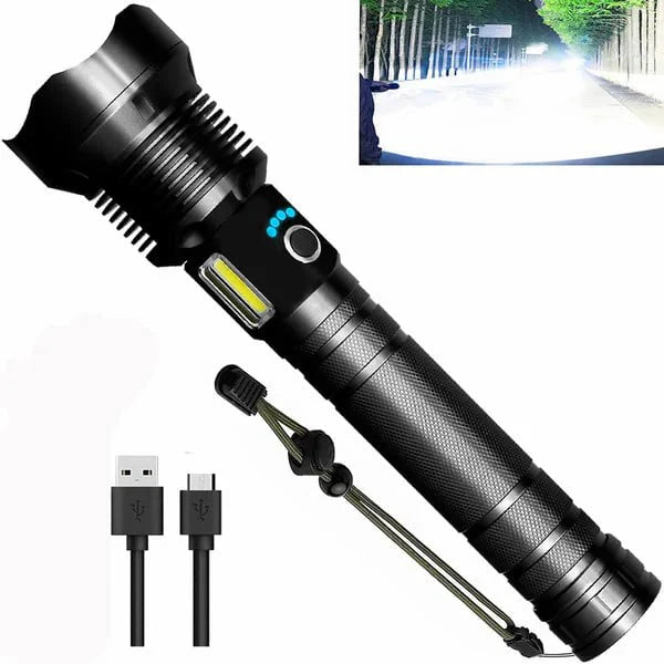 Tactical Torch - Led Torch with Zoom & Powerbank Function