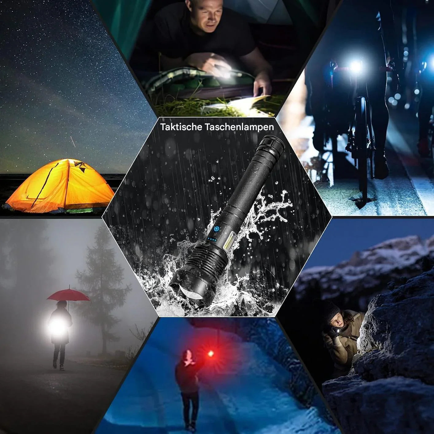 Tactical Torch - Led Torch with Zoom & Powerbank Function