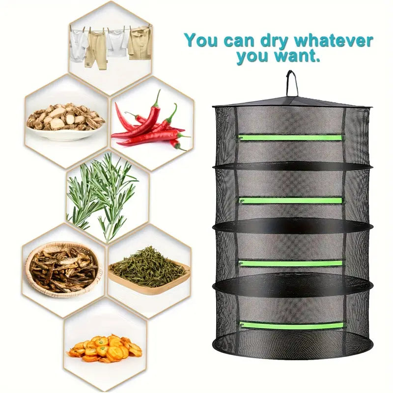 Foldable Drying Basket For Fruit  Vegetables And Herbs - Multi - Level Mesh Shelf For Quick Drying Process