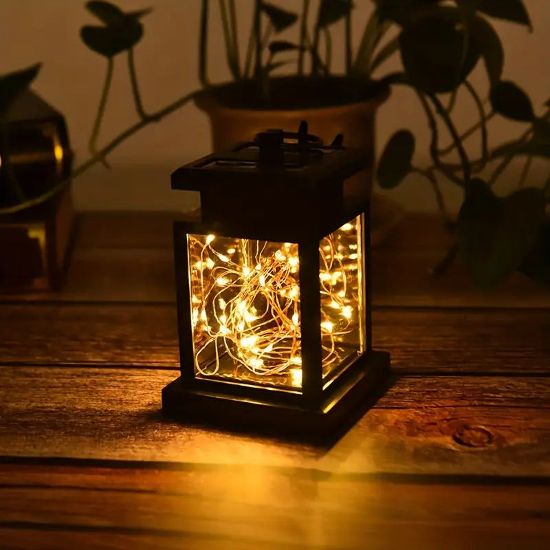Solar Led Lantern With Light Wire And Hanging Clip - Waterproof Garden Lighting For Patio And Balcony!