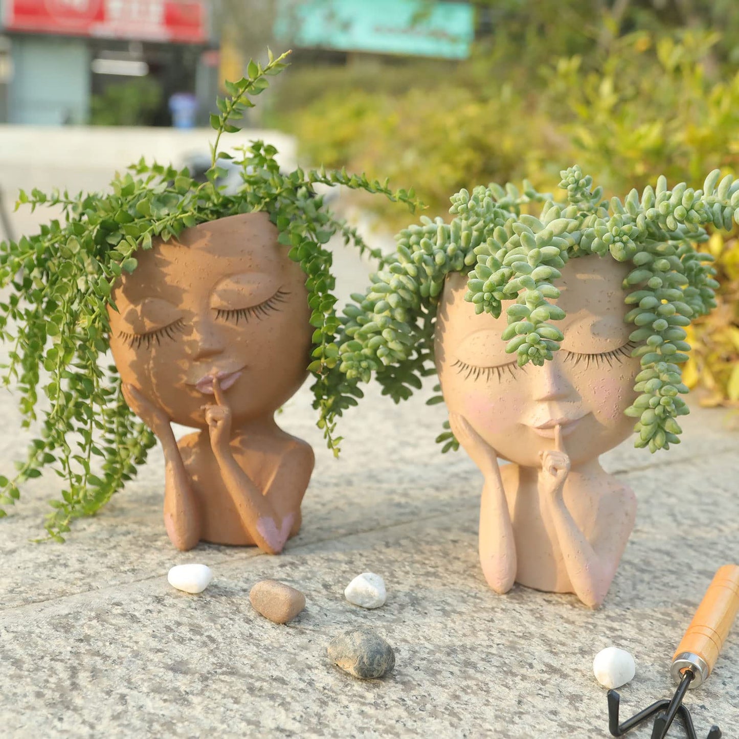 Decorative Flower Pot - Creative Plant Pot With Face For Houseplants And Succulents
