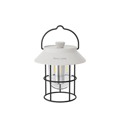 Led Camping Lantern in Retro Design - Portable Lamp for Indoors and Outdoors