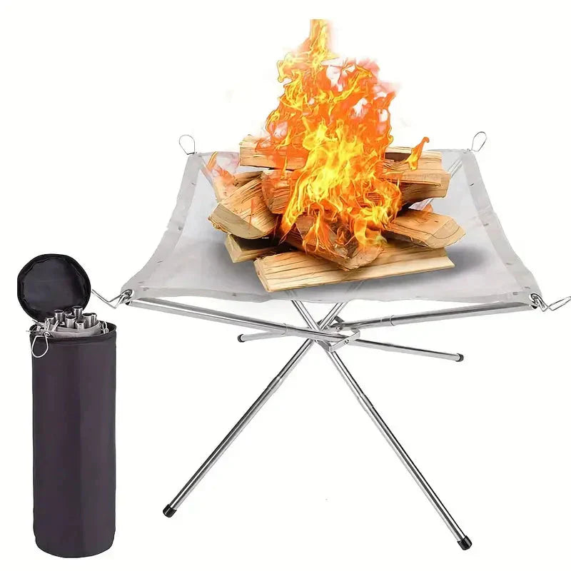 Foldable Campfire Stand - Portable Fire Pit for Camping & Outdoor Use