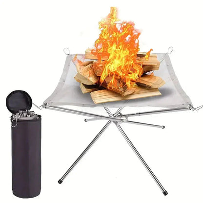 Foldable Campfire Stand - Portable Fire Pit for Camping & Outdoor Use