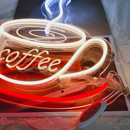 Led Neon Coffee Cup Wall Light