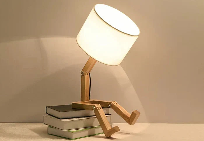 Wooden Table Lamp with Book Holder - Modern Design for Your Home