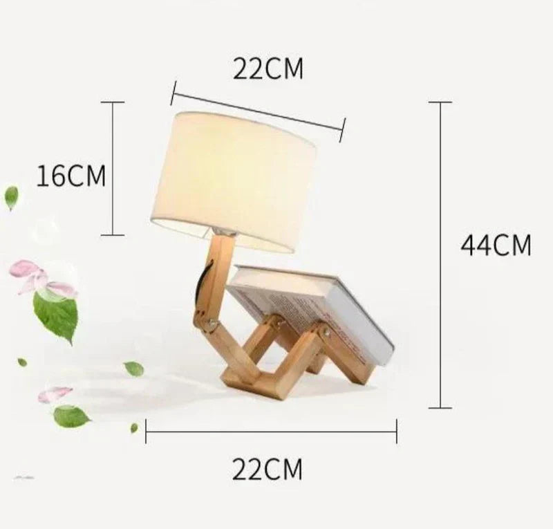 Wooden Table Lamp with Book Holder - Modern Design for Your Home