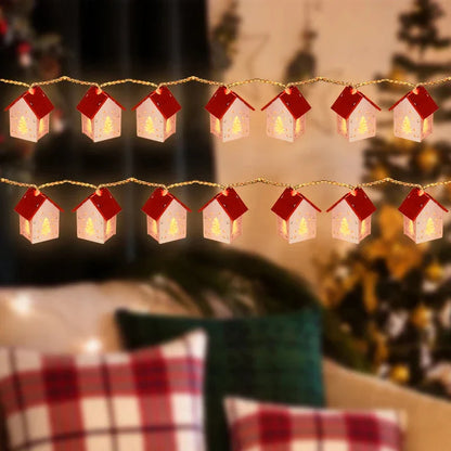 Wooden Christmas Houses with Led Lighting for Festive Decorations