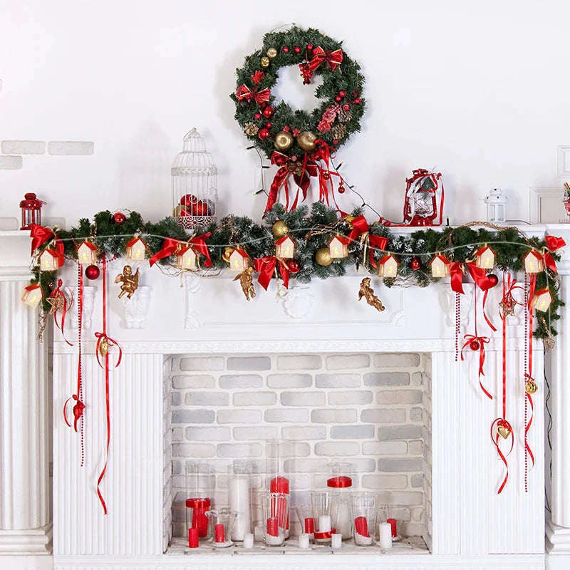 Wooden Christmas Houses with Led Lighting for Festive Decorations