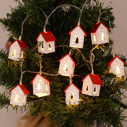 Wooden Christmas Houses with Led Lighting for Festive Decorations