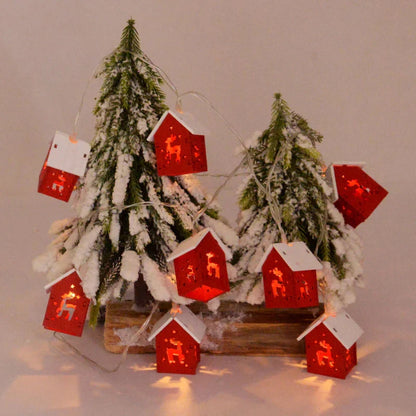 Wooden Christmas Houses with Led Lighting for Festive Decorations