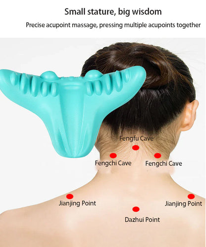 Neck And Shoulder Stretcher - Cervical Traction Cushion For Vertebral Alignment And Massage