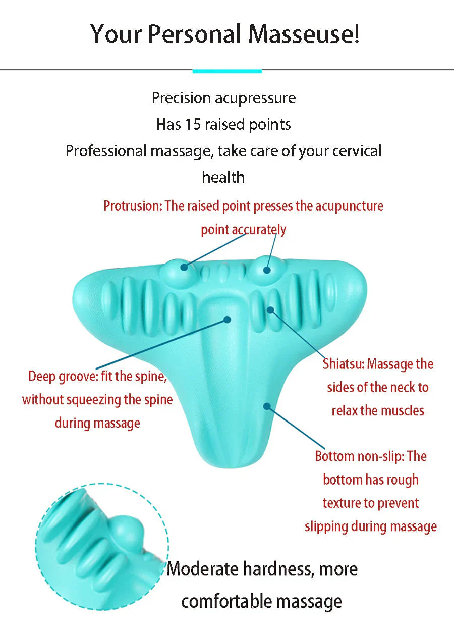Neck And Shoulder Stretcher - Cervical Traction Cushion For Vertebral Alignment And Massage