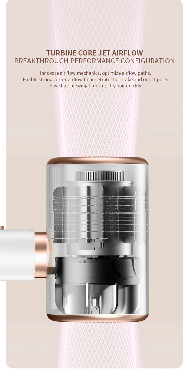 High-Performance Hair Dryer 2400W with Hot and Cold Air Function - Ion Technology