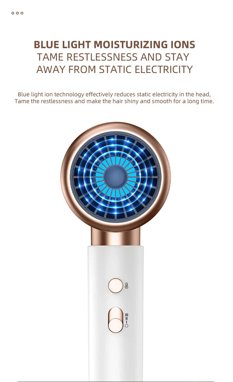High-Performance Hair Dryer 2400W with Hot and Cold Air Function - Ion Technology