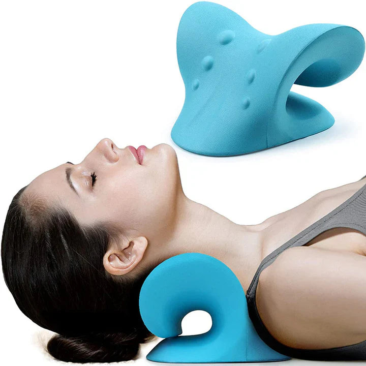 Neck And Shoulder Stretcher - Cervical Traction Cushion For Vertebral Alignment And Massage