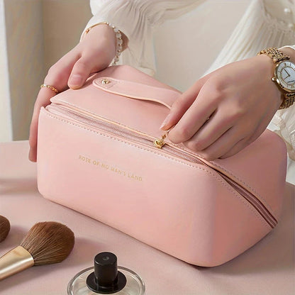 Travel-friendly Make-up Organizer With Zipper - Elegant Cosmetic Bag