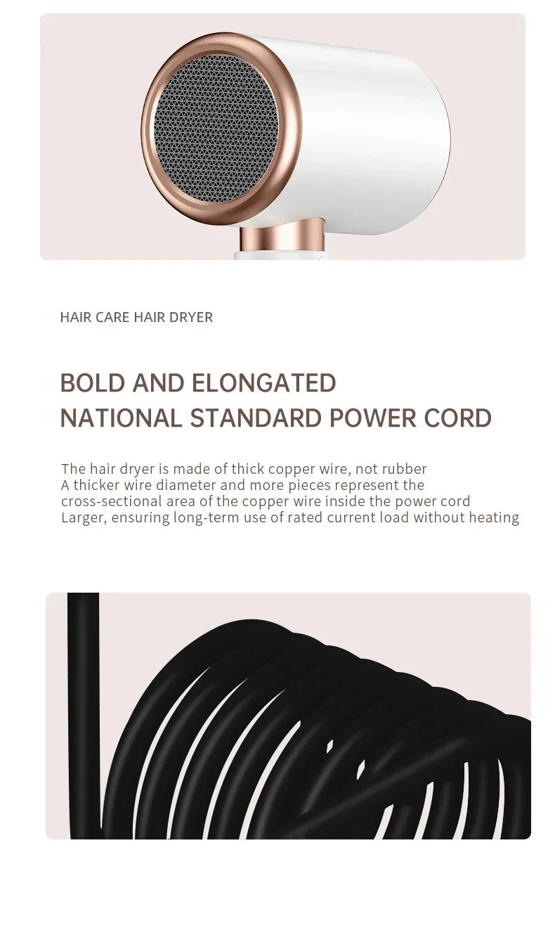High-Performance Hair Dryer 2400W with Hot and Cold Air Function - Ion Technology