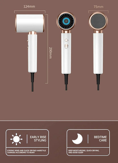 High-Performance Hair Dryer 2400W with Hot and Cold Air Function - Ion Technology