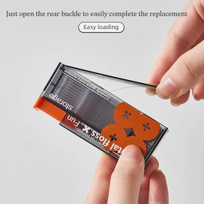 Portable Floss Dispenser With 10 Automatically Ejectable Floss Sticks