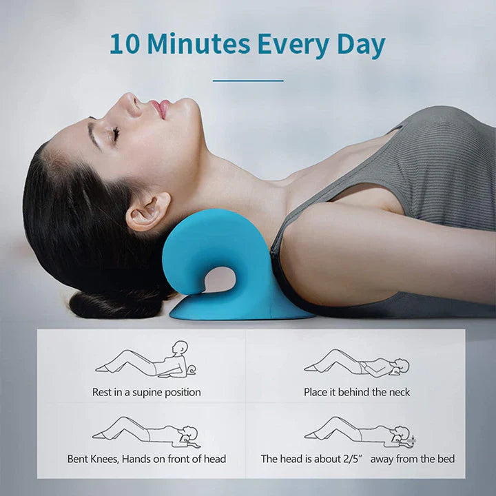 Neck And Shoulder Stretcher - Cervical Traction Cushion For Vertebral Alignment And Massage