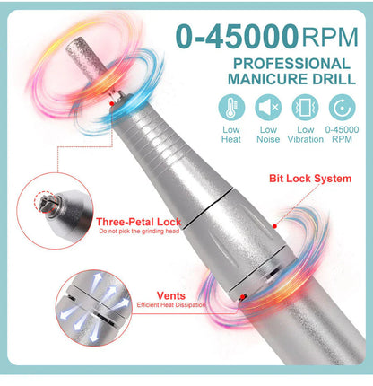 High-performance 45000rpm Portable Electric Nail Drill With Battery Quiet Design For Professional Manicure