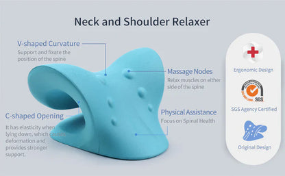 Neck And Shoulder Stretcher - Cervical Traction Cushion For Vertebral Alignment And Massage